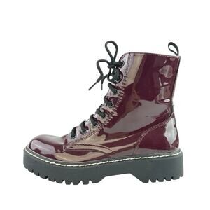 Sincerely Jules Harley Women's Red Patent Leather Lace Up Combat Boots Size 7.5